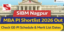 SIBM Nagpur MBA PI Shortlist 2026 Out Check GE PI Schedule and  Merit List